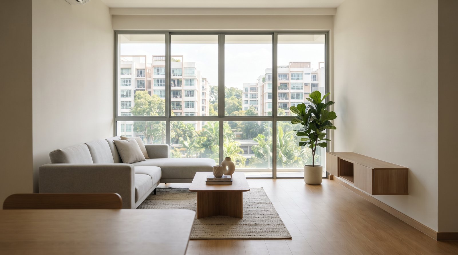 Condominium living area interior in Singapore