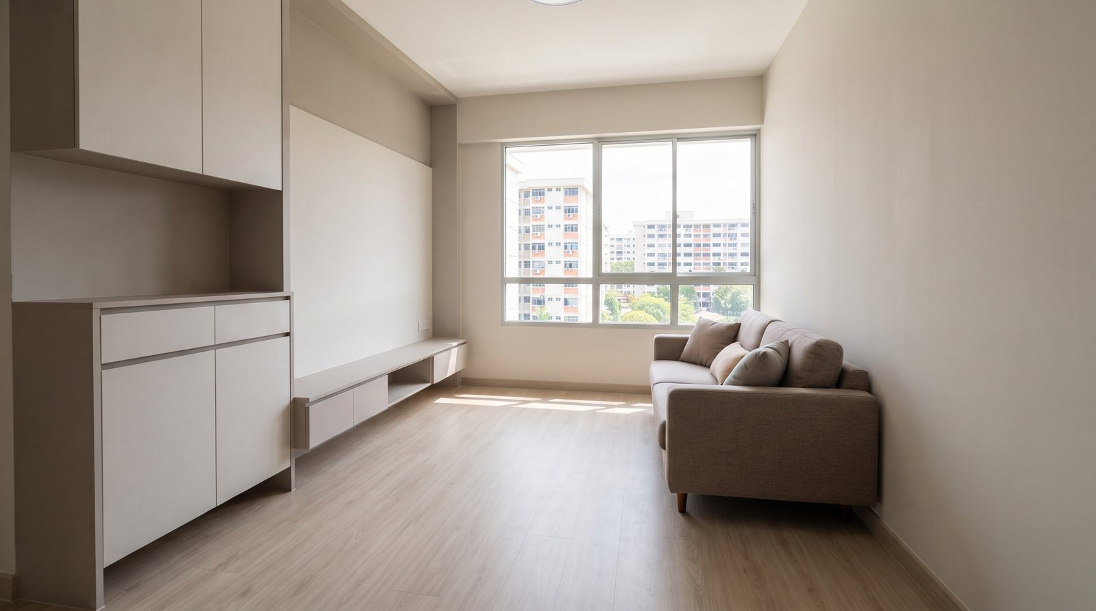 Completed HDB flat interior in Singapore
