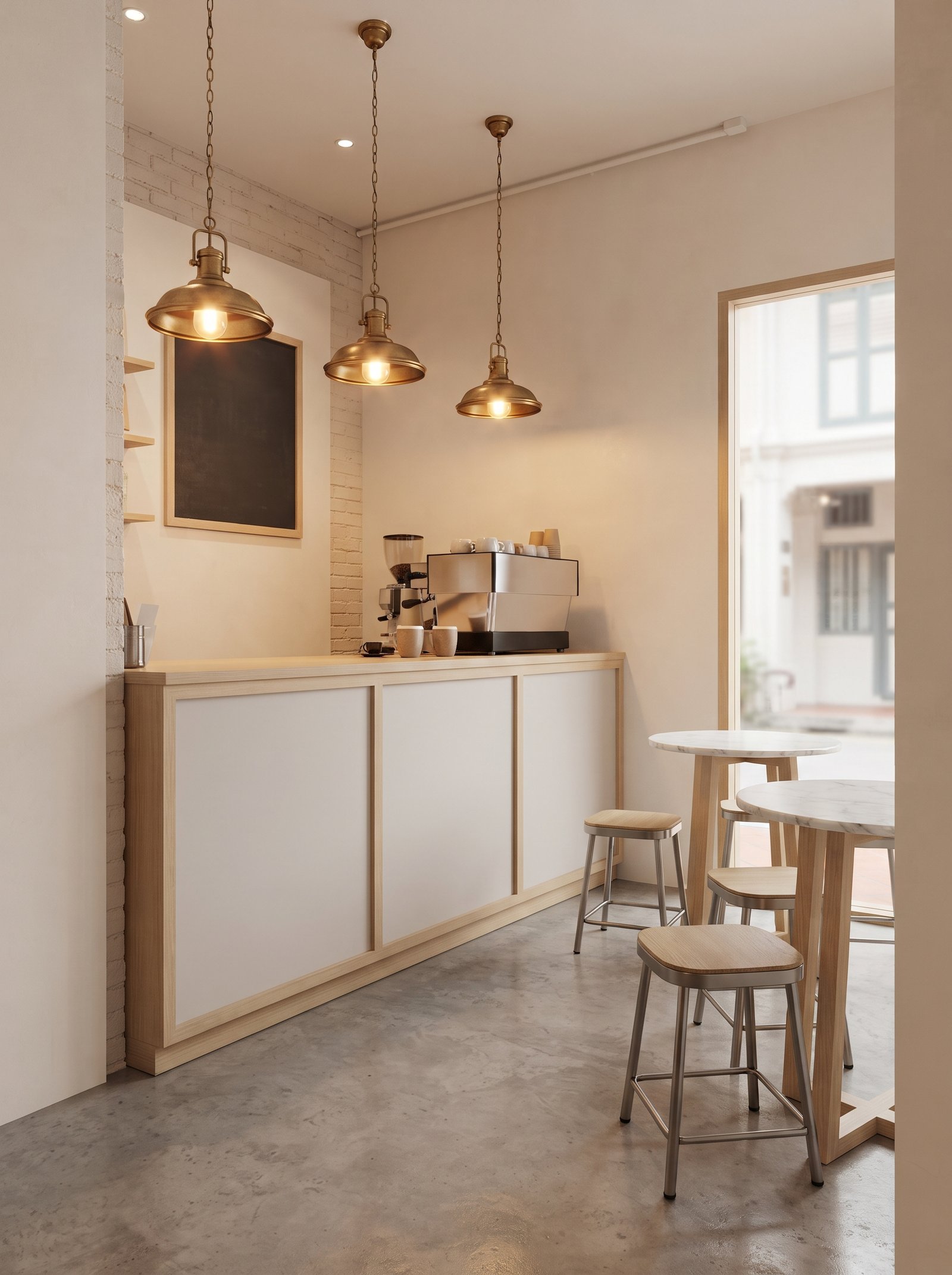Café counter and seating area, commercial fit-out