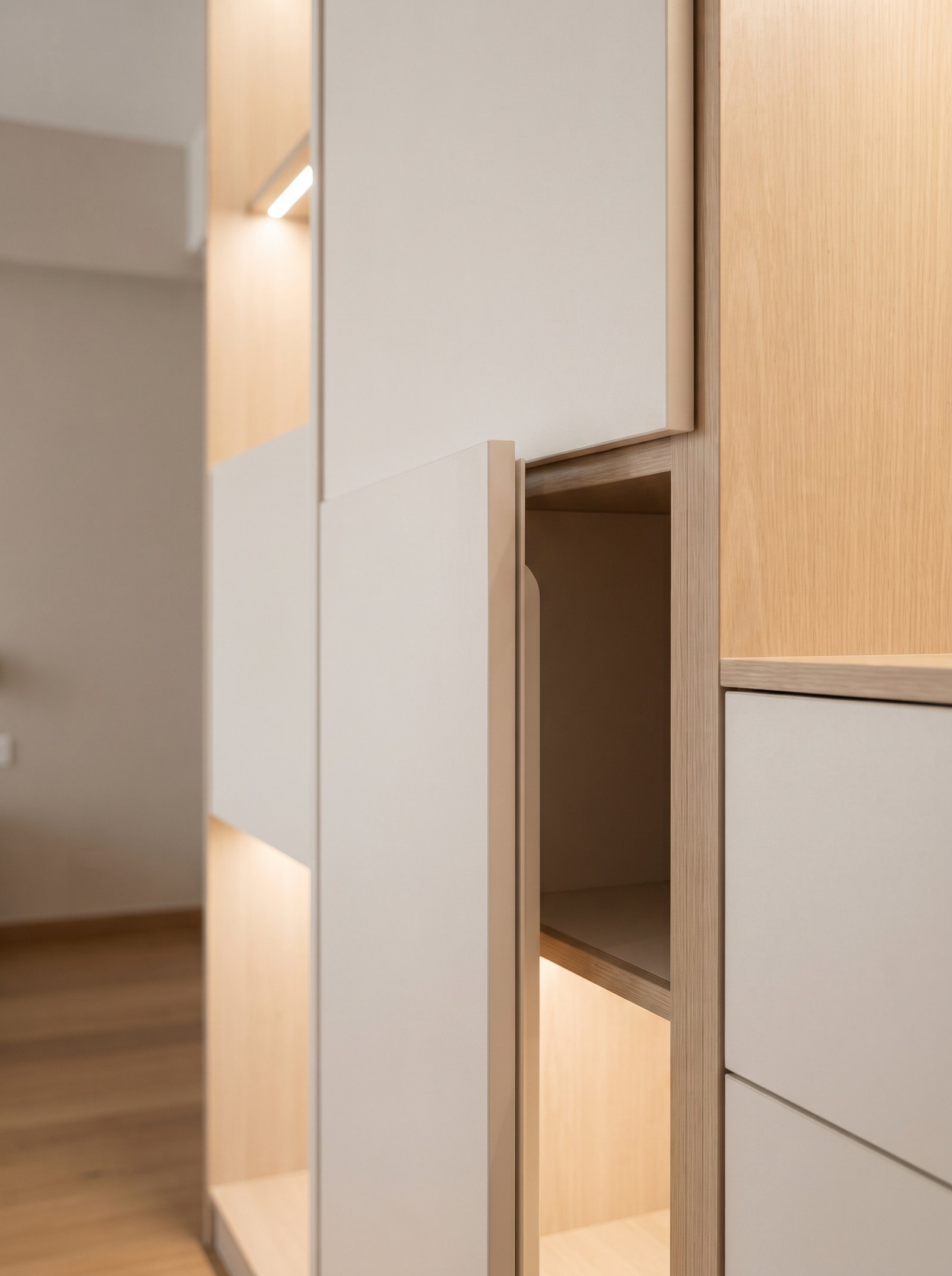 Wardrobe joinery detail, built-in carpentry